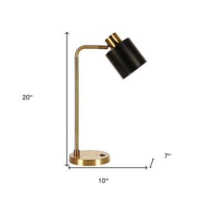 Gold Desk Table Lamp w/ Shade