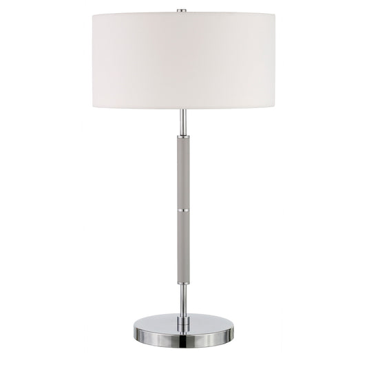 Gray Two Light Table Lamp w/ Shade