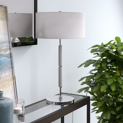 Gray Two Light Table Lamp w/ Shade