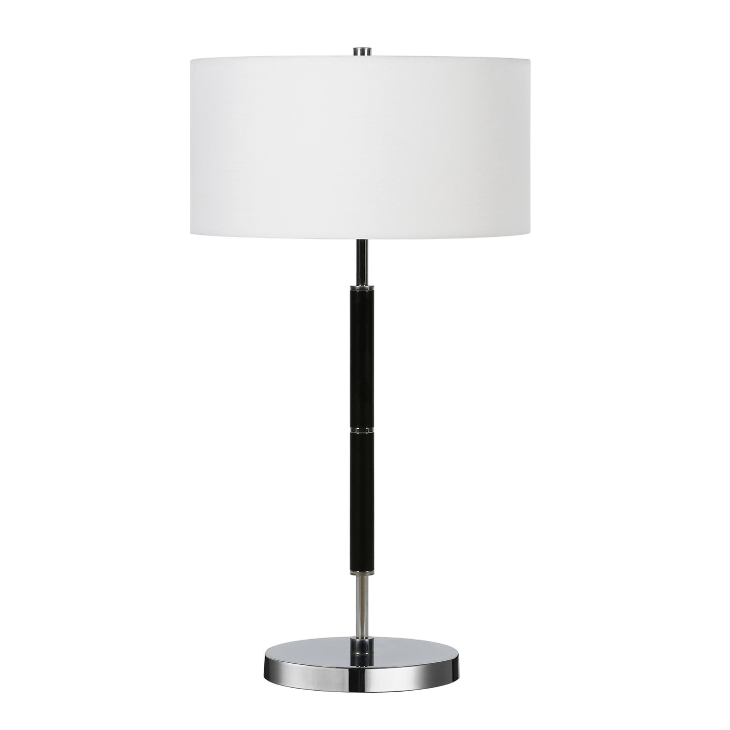 Black & Silver Two Light Table Lamp w/ Shade