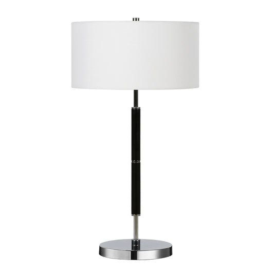 Black & Silver Two Light Table Lamp w/ Shade