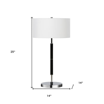 Black & Silver Two Light Table Lamp w/ Shade