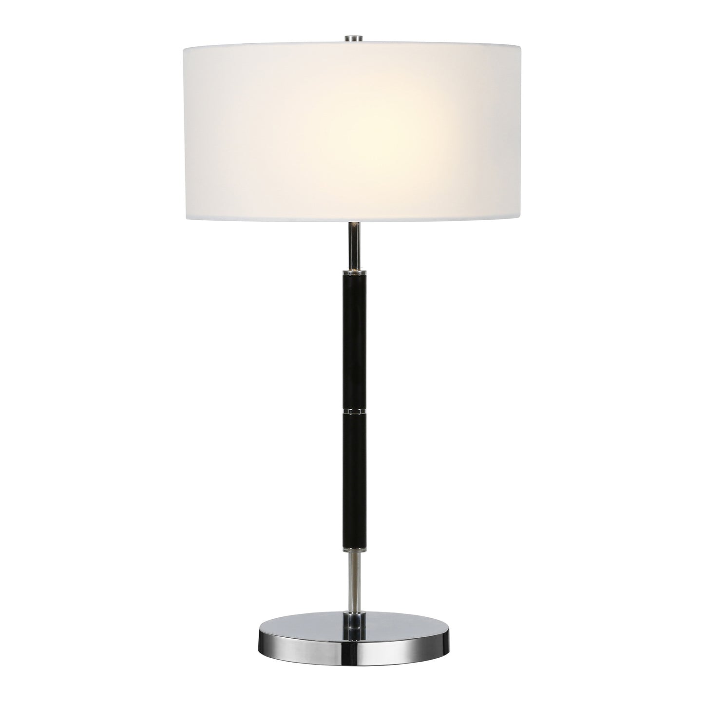 Black & Silver Two Light Table Lamp w/ Shade