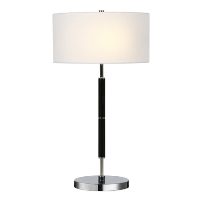 Black & Silver Two Light Table Lamp w/ Shade