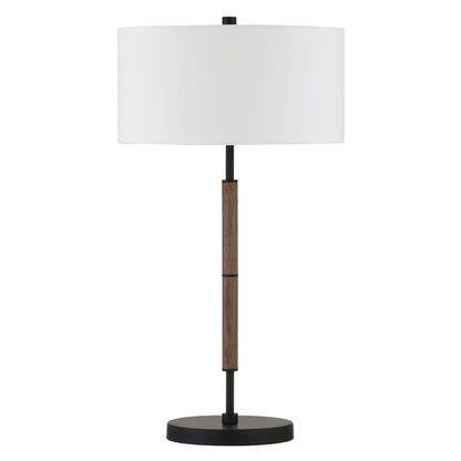 Brown & Black Two Light Table Lamp w/ Shade