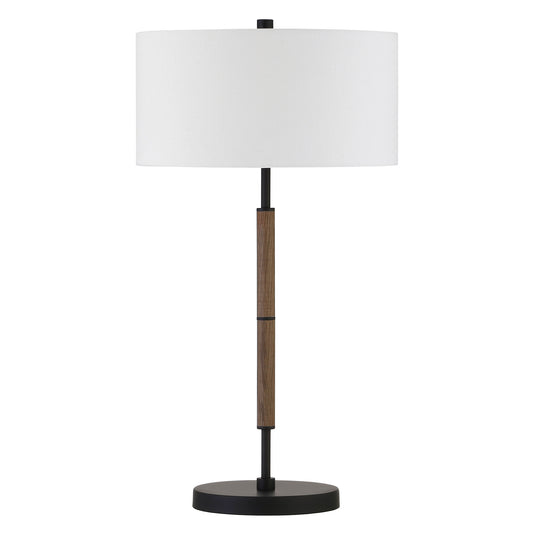 Brown & Black Two Light Table Lamp w/ Shade