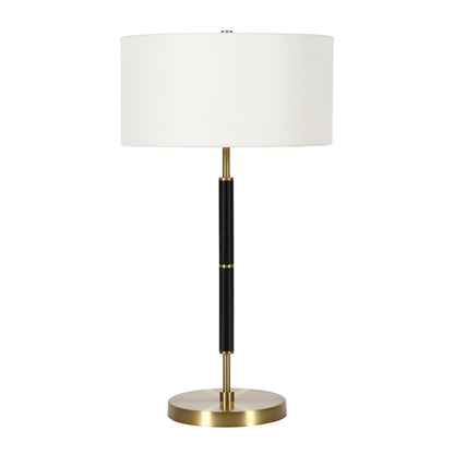 Black & Gold Two Light Table Lamp w/ Shade