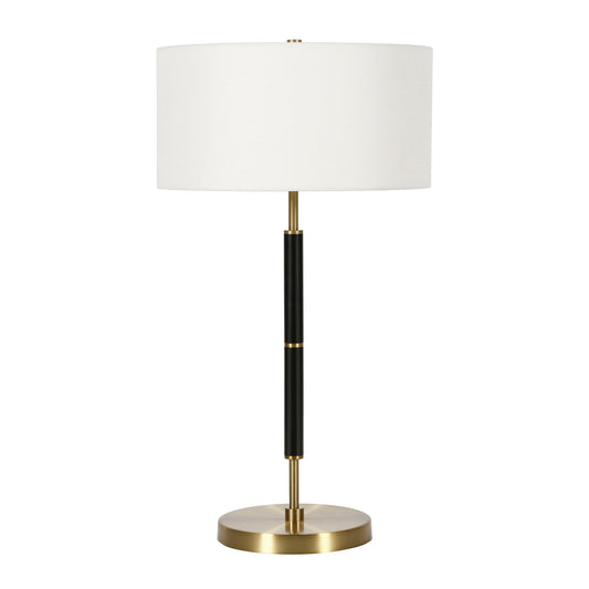 Black & Gold Two Light Table Lamp w/ Shade