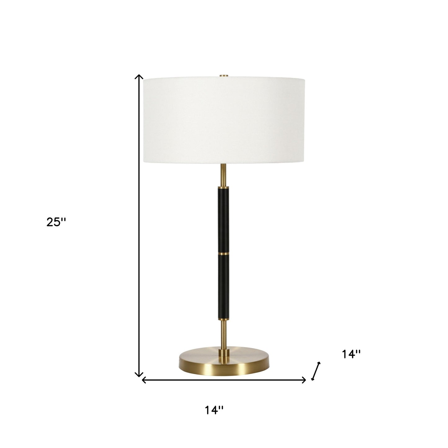 Black & Gold Two Light Table Lamp w/ Shade