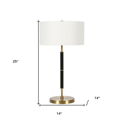 Black & Gold Two Light Table Lamp w/ Shade
