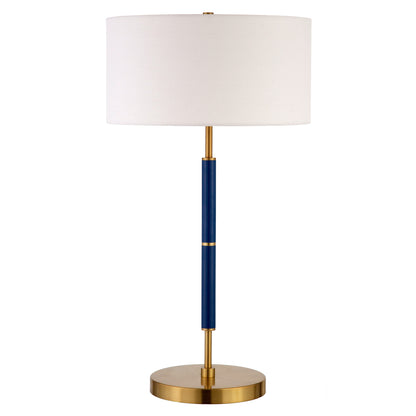 Blue & Gold Two Light Table Lamp w/ Shade