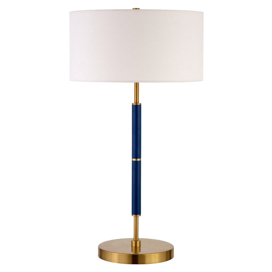 Blue & Gold Two Light Table Lamp w/ Shade