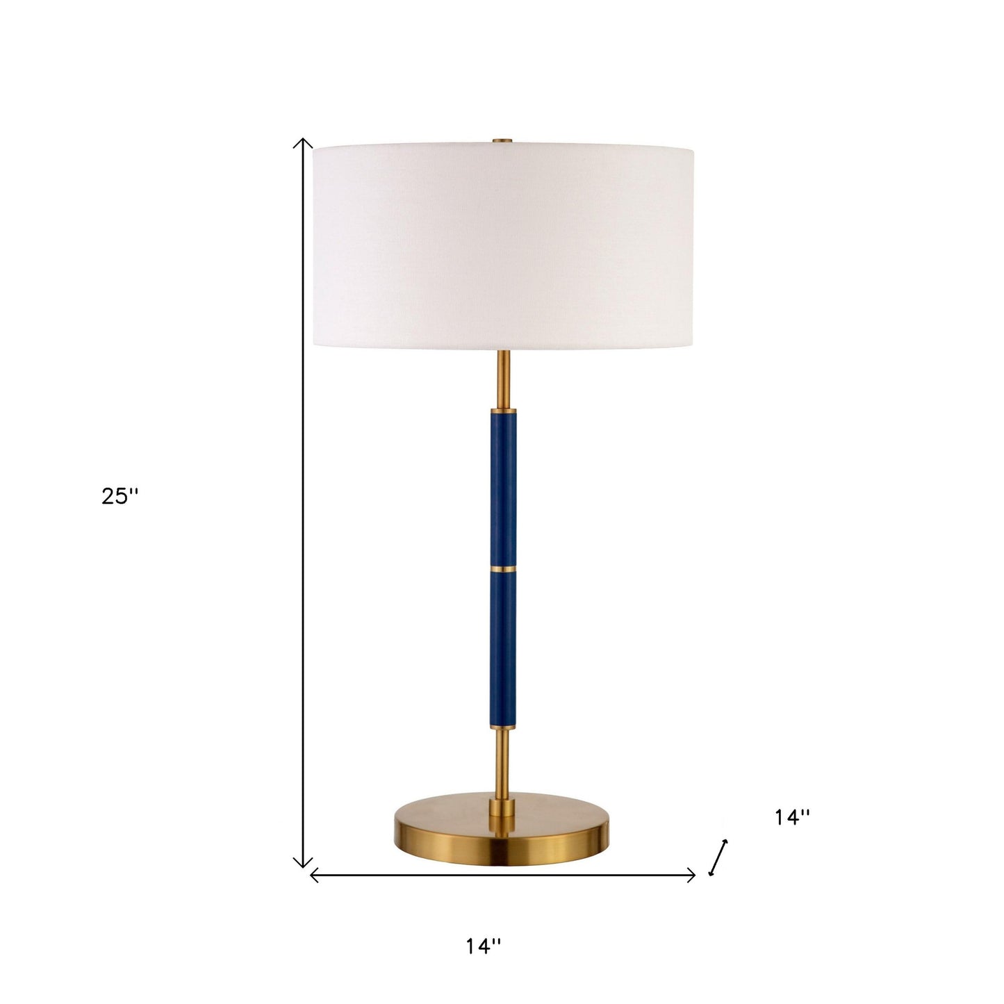 Blue & Gold Two Light Table Lamp w/ Shade