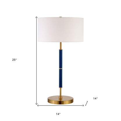 Blue & Gold Two Light Table Lamp w/ Shade