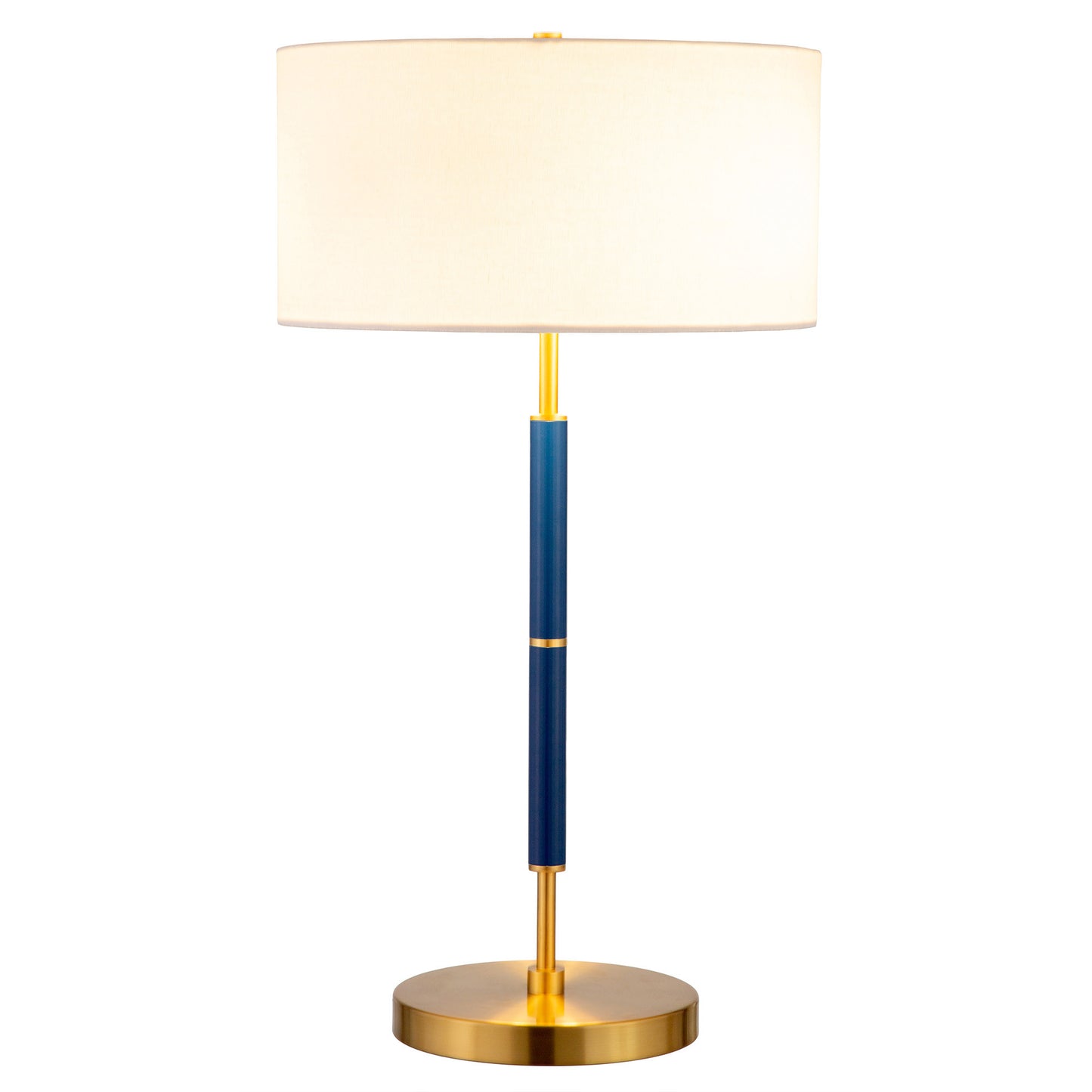Blue & Gold Two Light Table Lamp w/ Shade