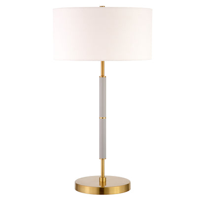 Gray & Gold Two Light Table Lamp w/ Shade