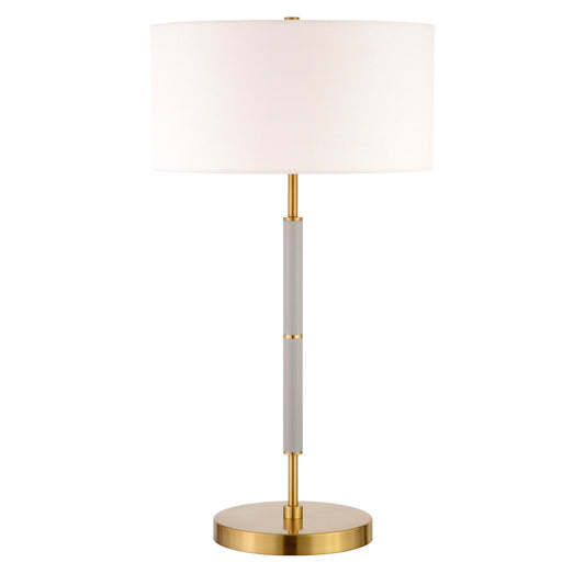 Gray & Gold Two Light Table Lamp w/ Shade