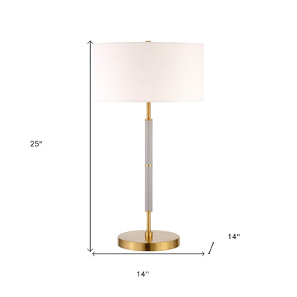Gray & Gold Two Light Table Lamp w/ Shade