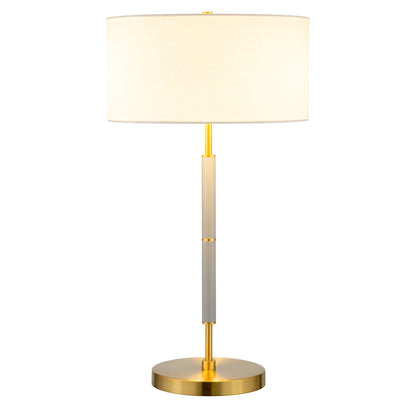 Gray & Gold Two Light Table Lamp w/ Shade