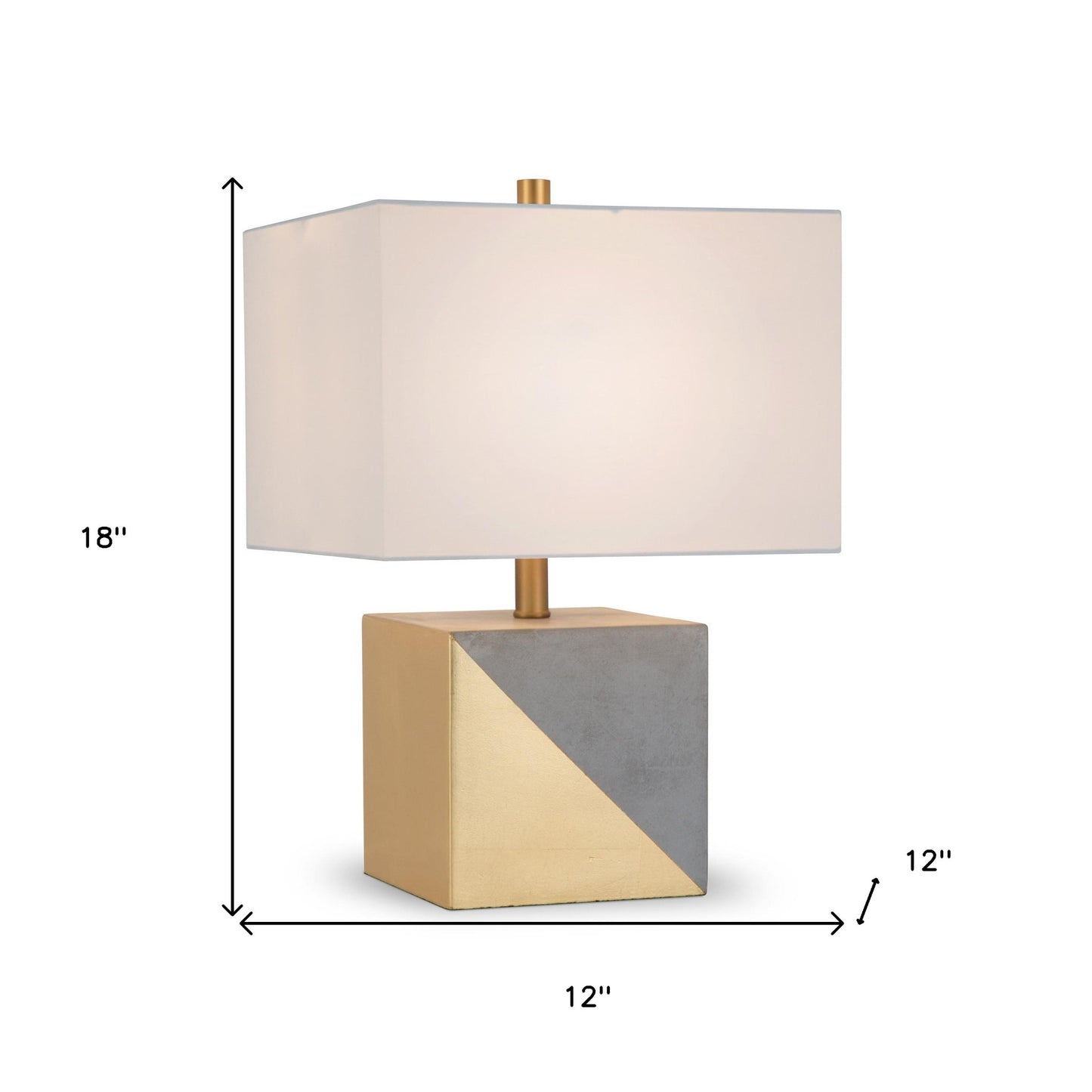 Gray & Gold Concrete Table Lamp w/ Shade
