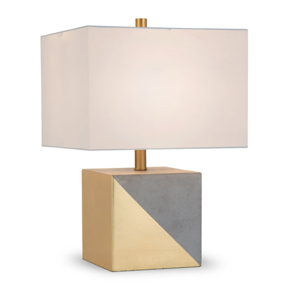 Gray & Gold Concrete Table Lamp w/ Shade