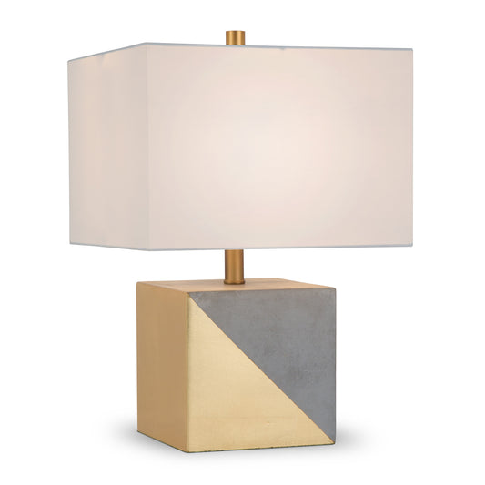 Gray & Gold Concrete Table Lamp w/ Shade