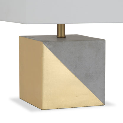 Gray & Gold Concrete Table Lamp w/ Shade