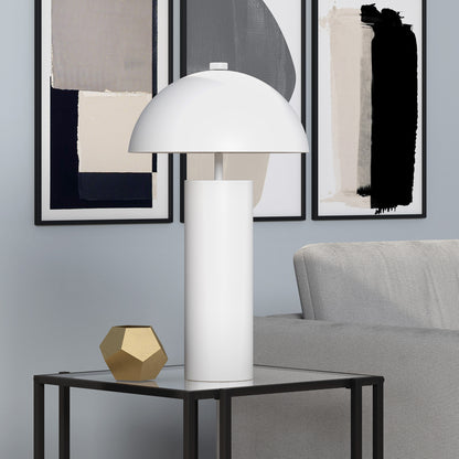 White Table Lamp w/ White Shade
