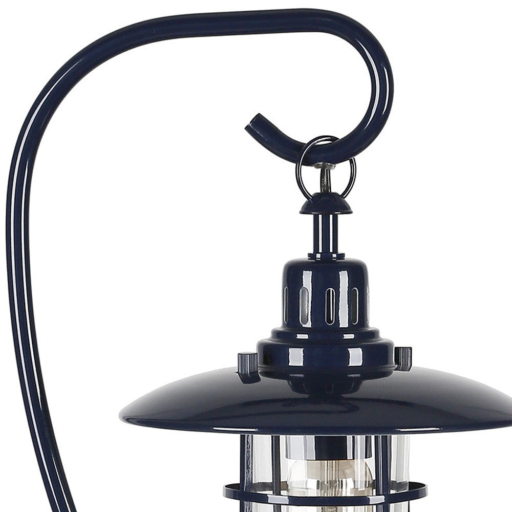 Navy Blue Table Lamp w/ Navy Blue Cage Shade