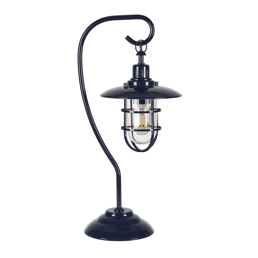 Navy Blue Table Lamp w/ Navy Blue Cage Shade