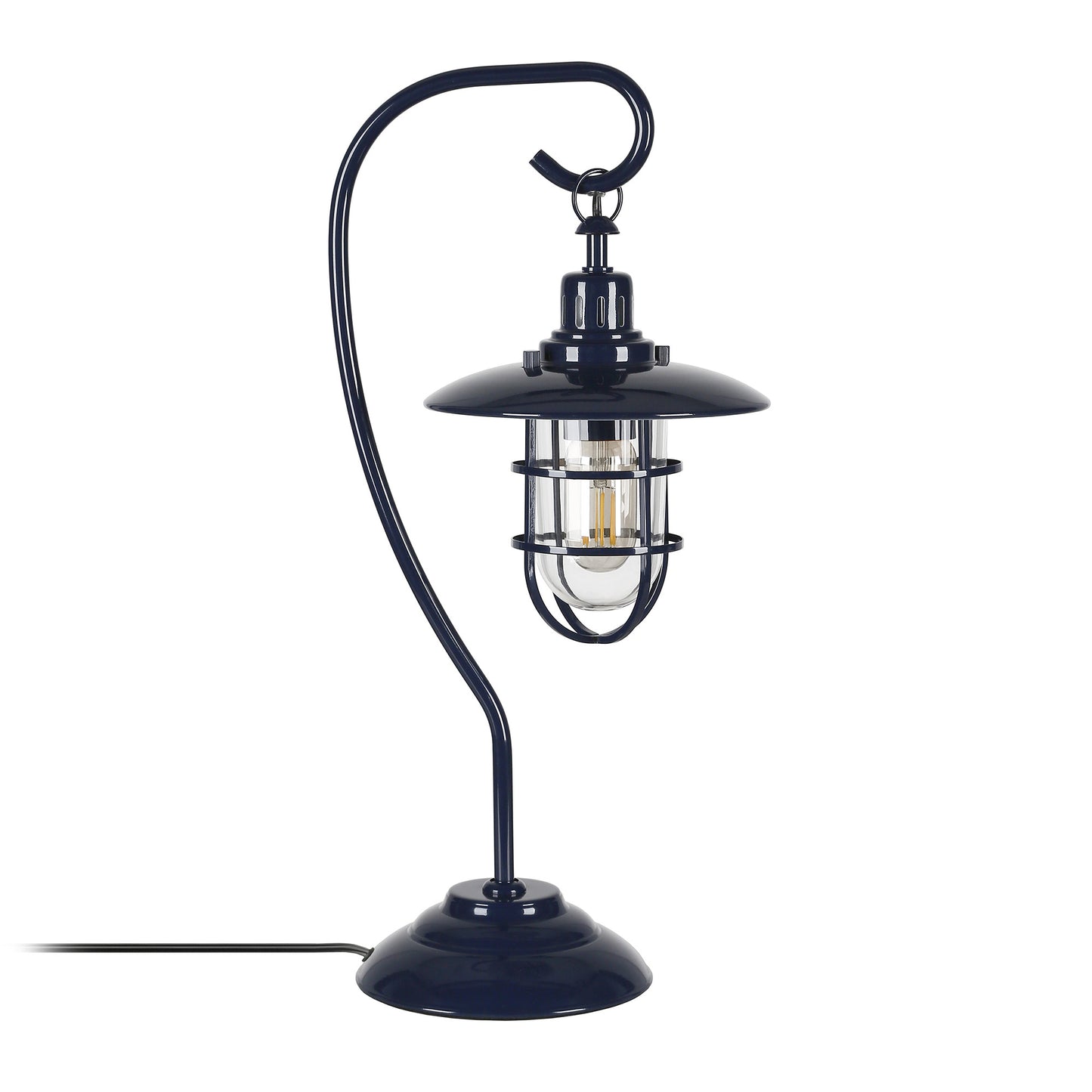 Navy Blue Table Lamp w/ Navy Blue Cage Shade