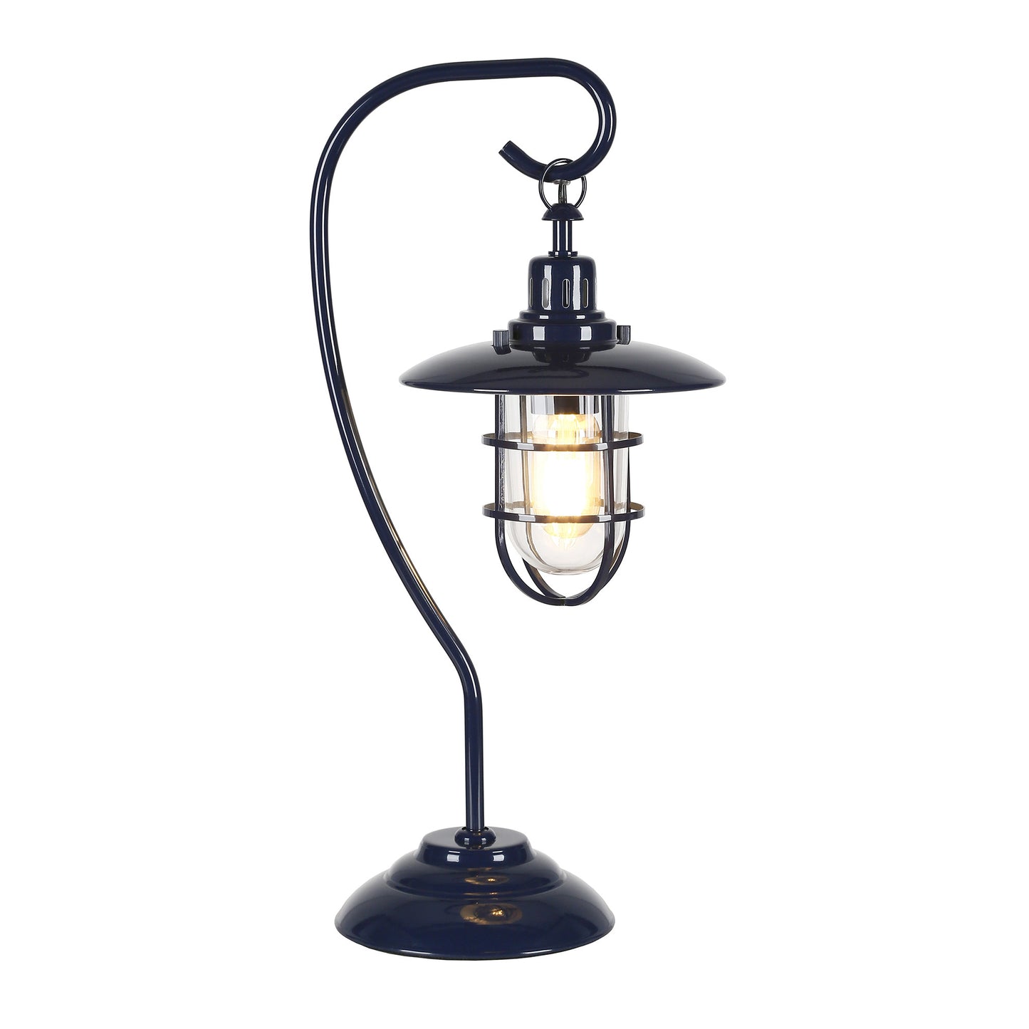 Navy Blue Table Lamp w/ Navy Blue Cage Shade