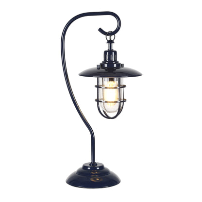Navy Blue Table Lamp w/ Navy Blue Cage Shade