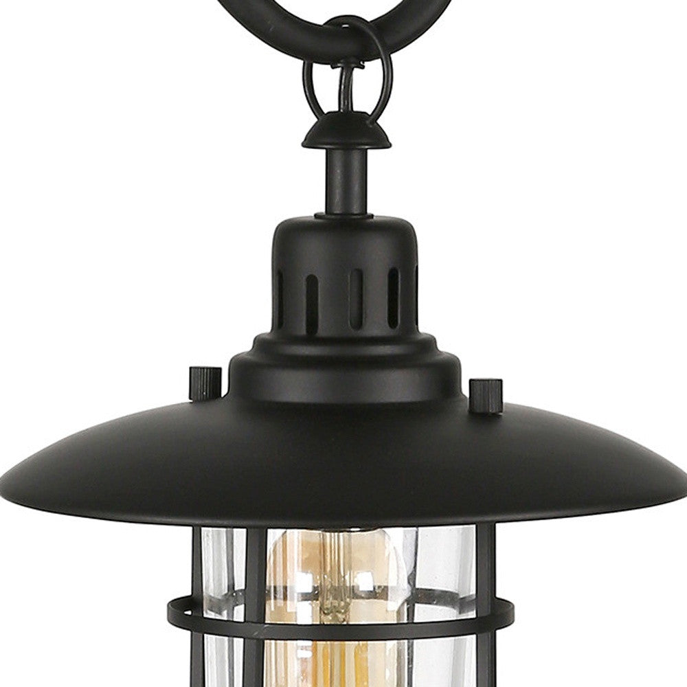 Black Table Lamp w/ Black Cage Shade