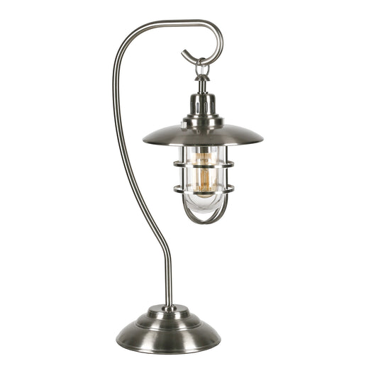 Nickel Table Lamp w/ Nickel Cage Shade