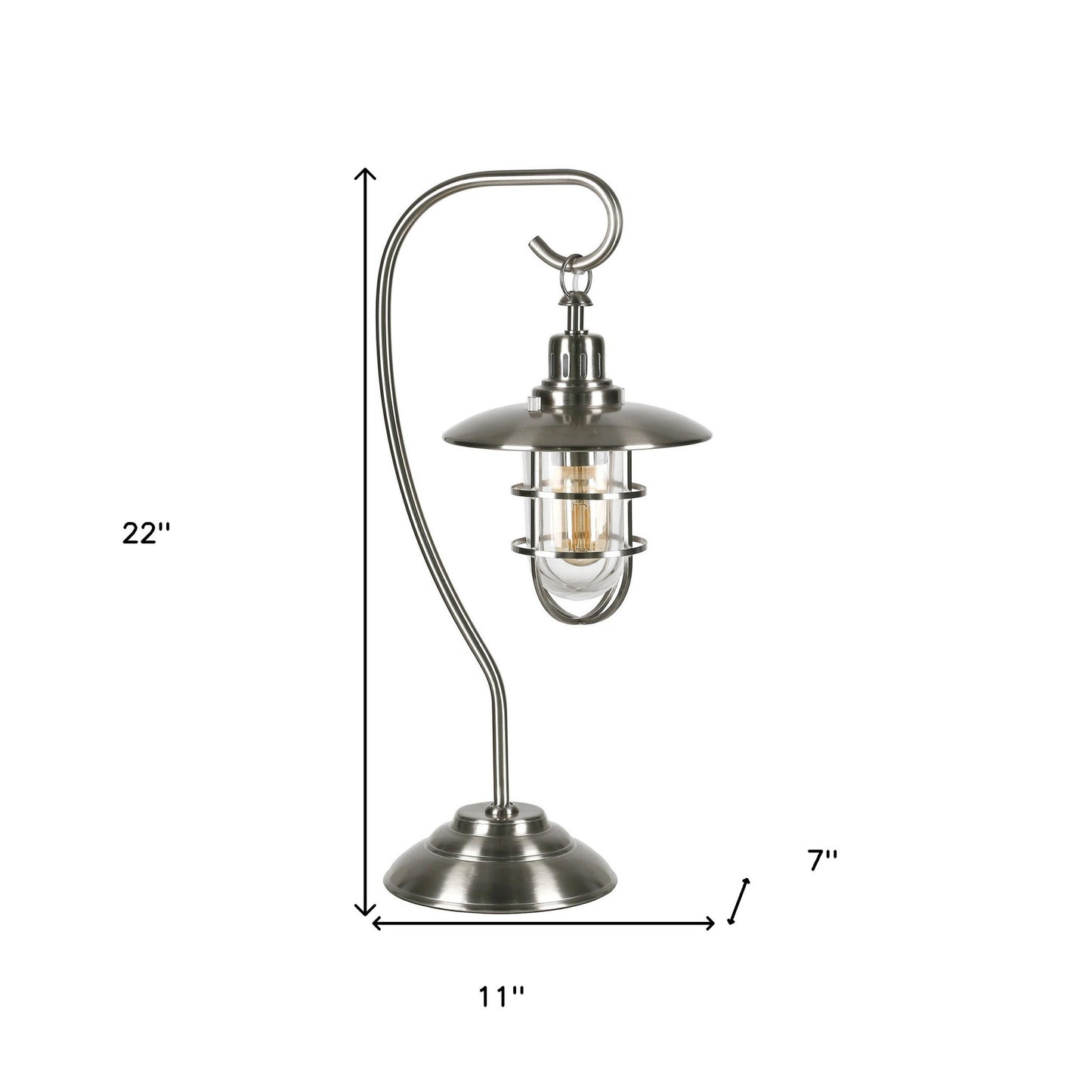 Nickel Table Lamp w/ Nickel Cage Shade