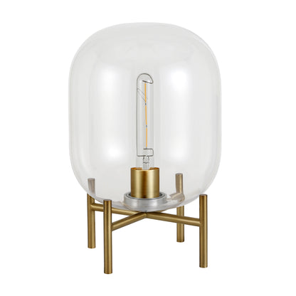 Brass Table Lamp w/ Clear Shade