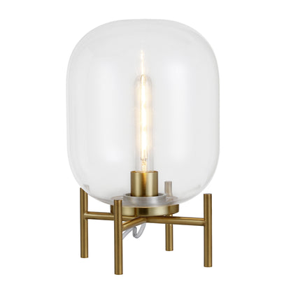 Brass Table Lamp w/ Clear Shade