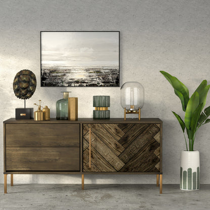 Brass Table Lamp w/ Clear Shade