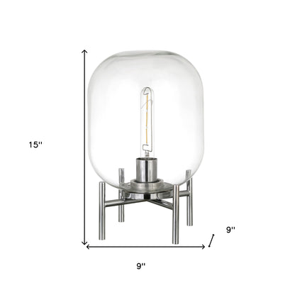 Nickel Table Lamp w/ Clear Shade