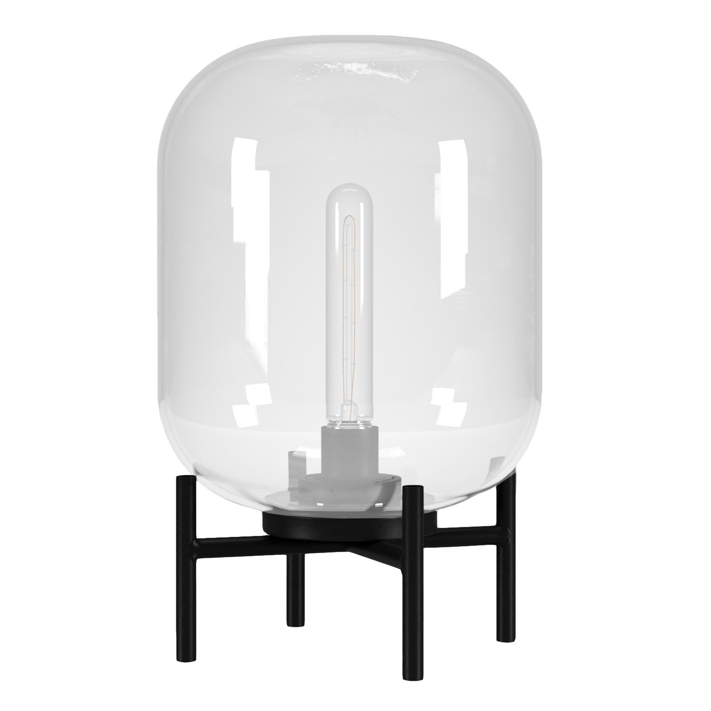 Black Table Lamp w/ Clear Shade