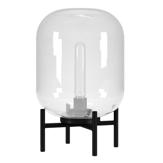 Black Table Lamp w/ Clear Shade