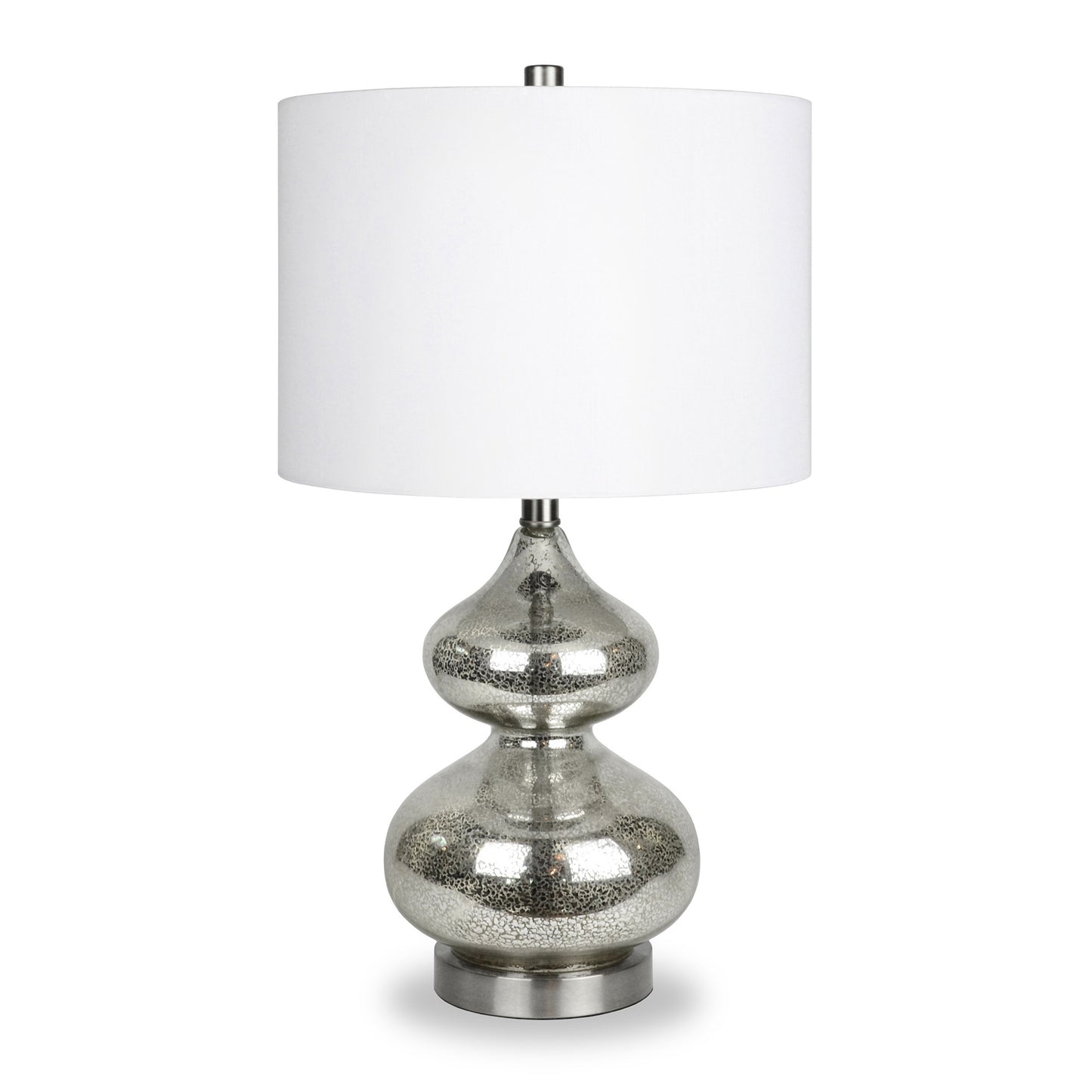 Silver Glass Gourd Table Lamp w/ Shade