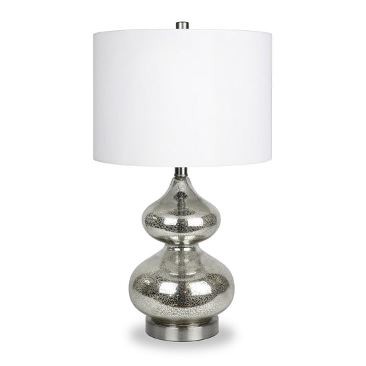 Silver Glass Gourd Table Lamp w/ Shade