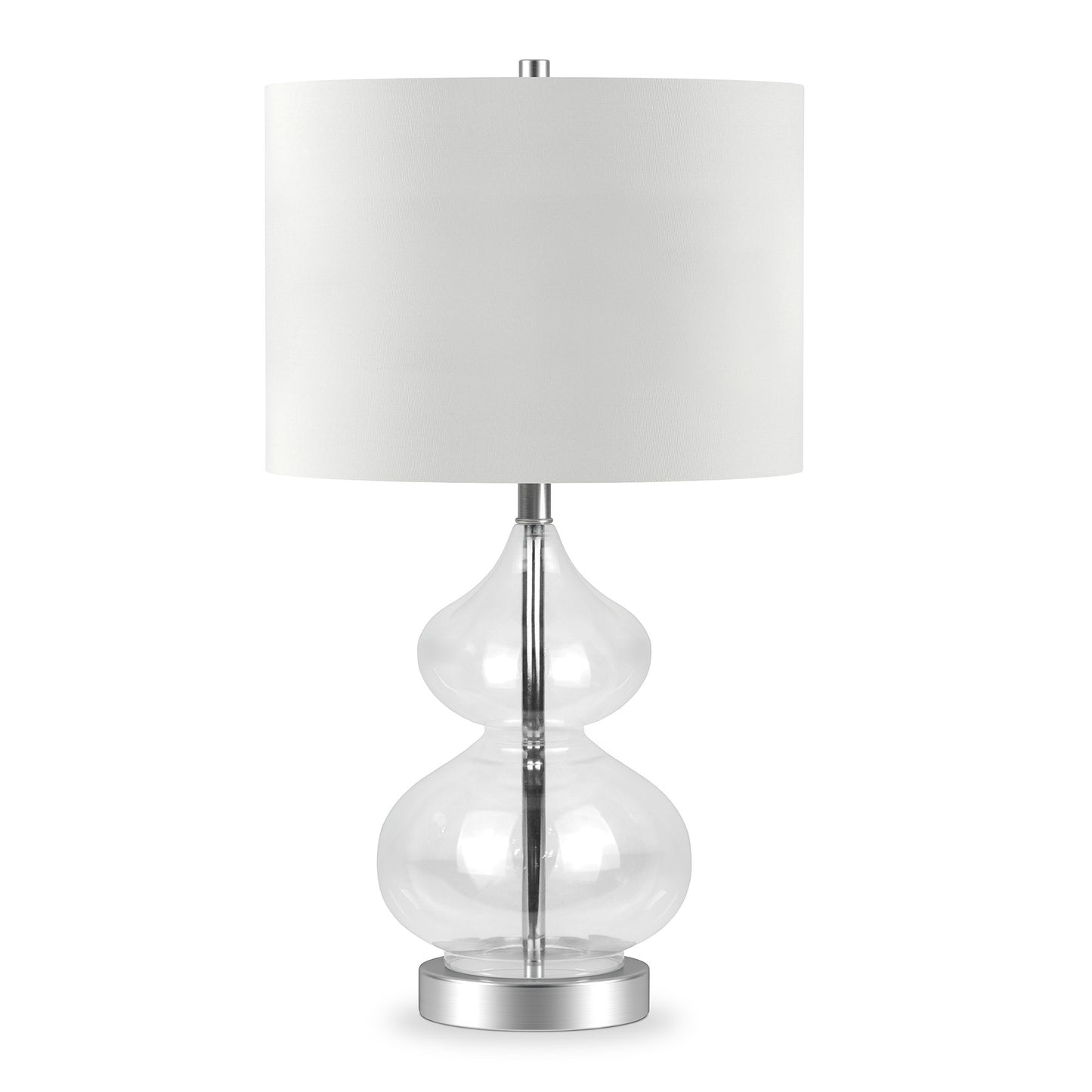 Clear Glass Gourd Table Lamp w/ Shade