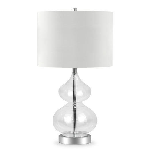 Clear Glass Gourd Table Lamp w/ Shade