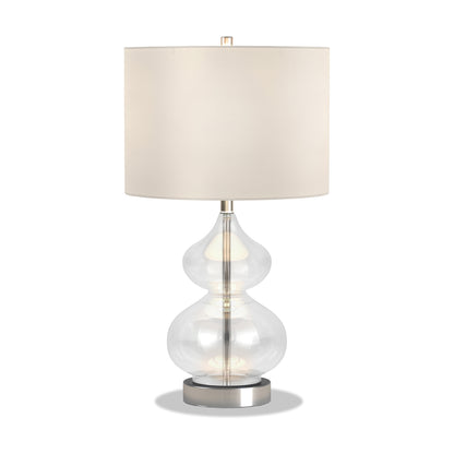 Clear Glass Gourd Table Lamp w/ Shade