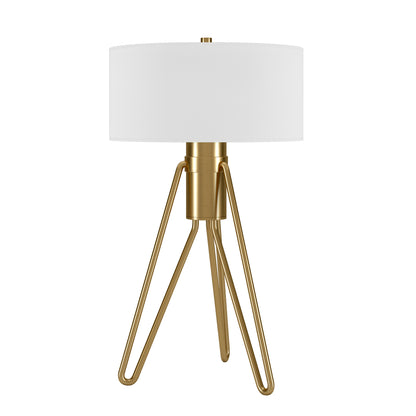 Brass Two Light Tripod Table Lamp w/ Shade