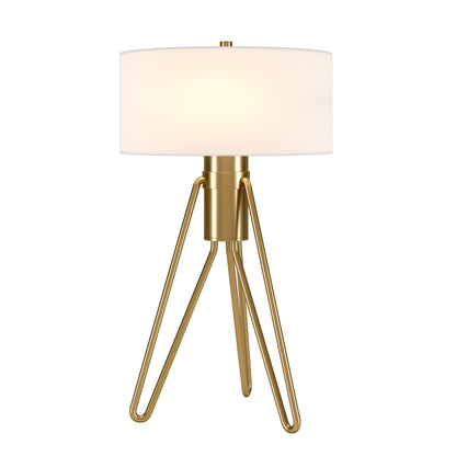 Brass Two Light Tripod Table Lamp w/ Shade