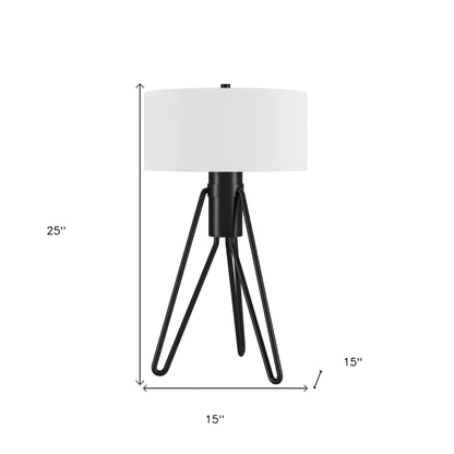 Black Two Light Tripod Table Lamp w/ Shade